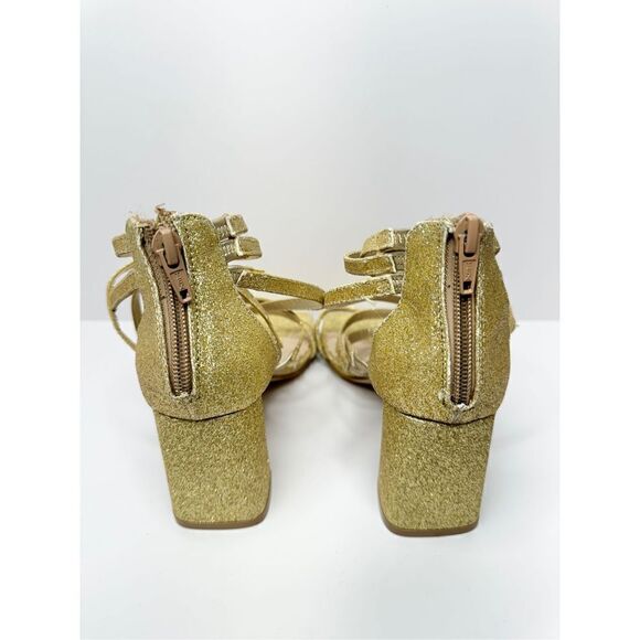 Zigi Soro Sandals Womens Size 6 Gold Open Toe Ankle Strap Dress Heels - Picture 6 of 9